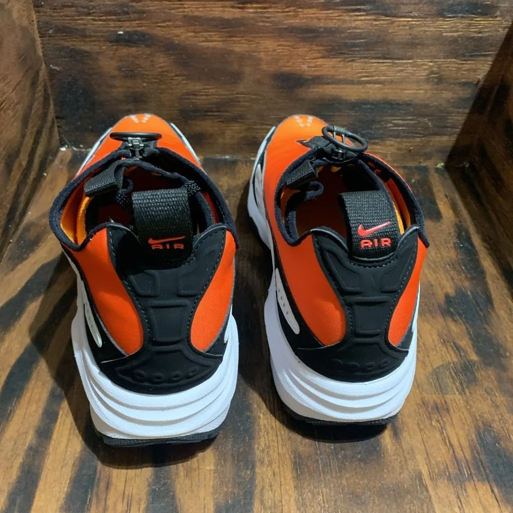 Nike Air Sunder Max Low Top Sneakers Orange Black White Zip Lace Up Size 7